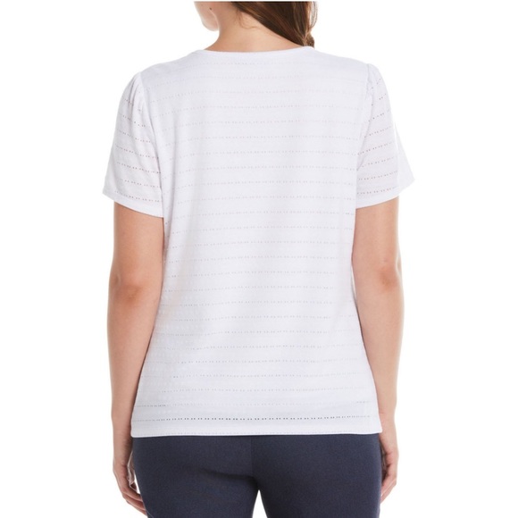 Rafaella Ladies Eyelet Top - White - Size XL - NWT - Picture 2 of 7